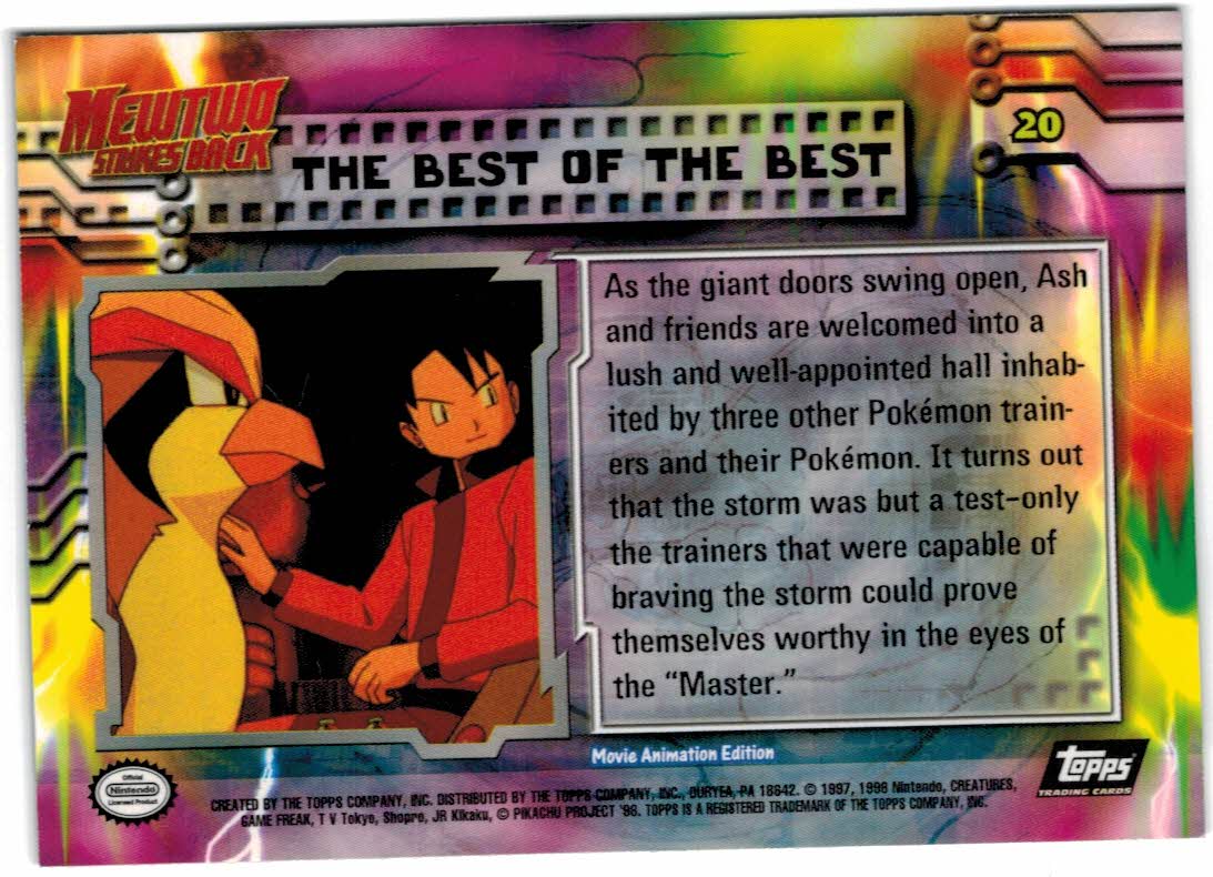 1999 Topps Pokemon Movie Animation Edition Black #20 The Best of the Best back image