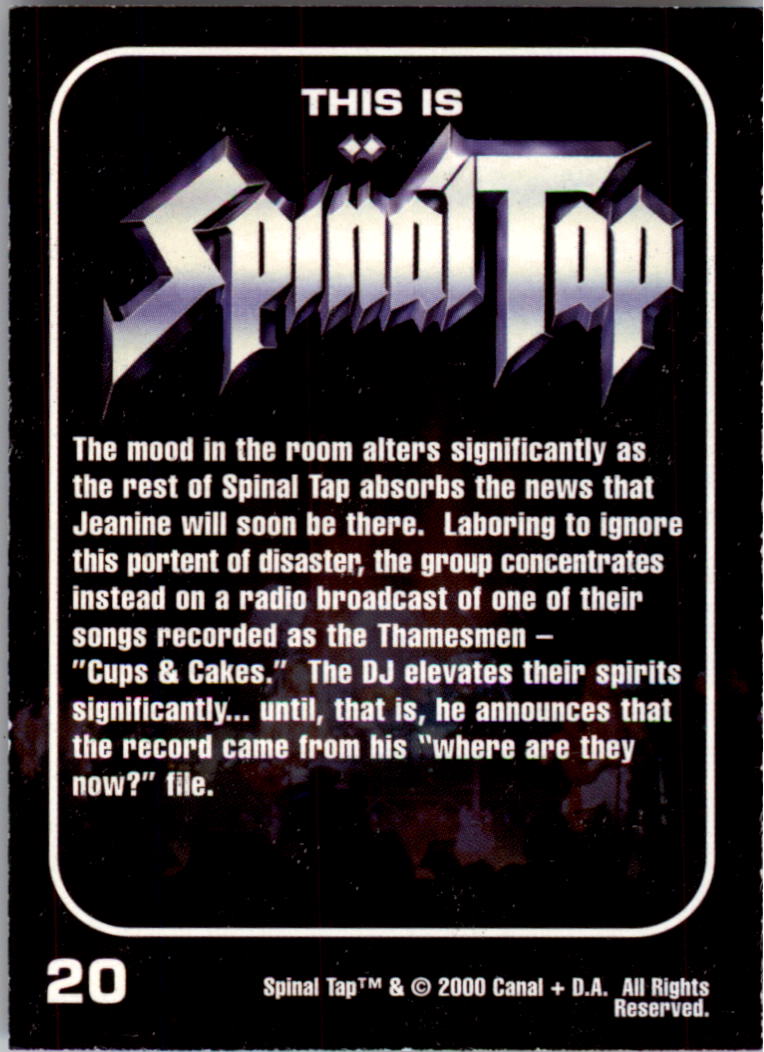 2000 NECA This Is Spinal Tap #20 The mood in the room alters significantly as t back image