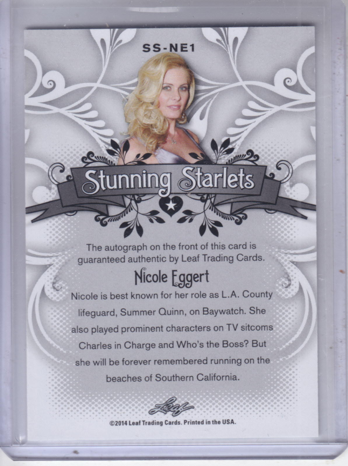2014 Leaf Pop Century Stunning Starlets Autographs #SSNE1 Nicole Eggert back image