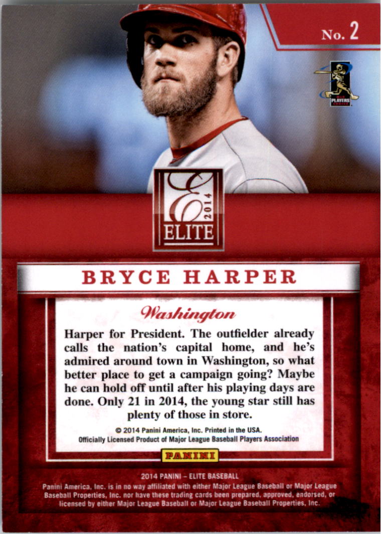 2014 Elite Series Inserts #2 Bryce Harper back image