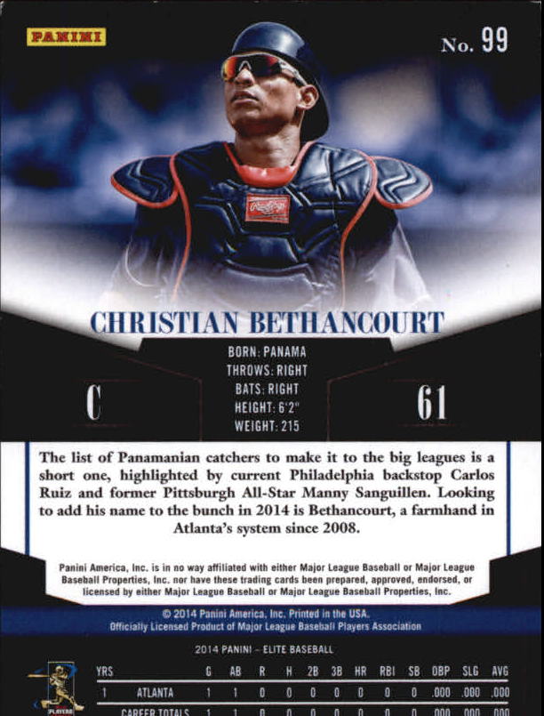 2014 Elite Turn of the Century #99 Christian Bethancourt back image