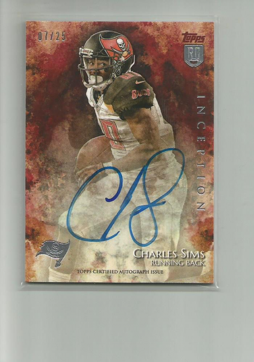 2014 Topps Inception Red #42R Charles Sims AU