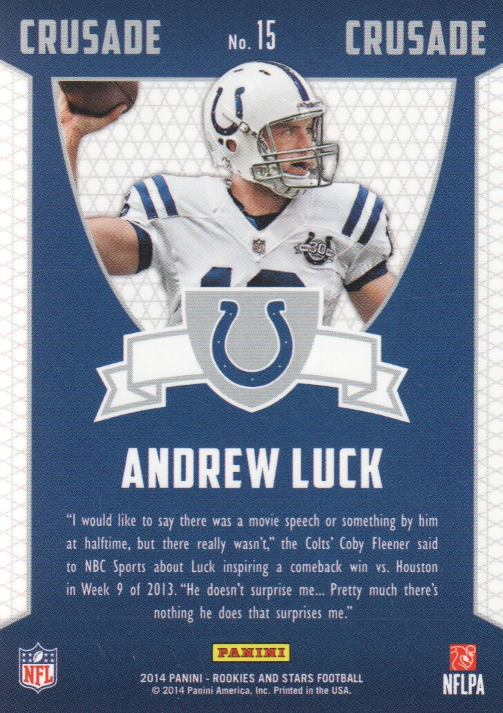 2014 Rookies and Stars Crusade Blue #15 Andrew Luck back image