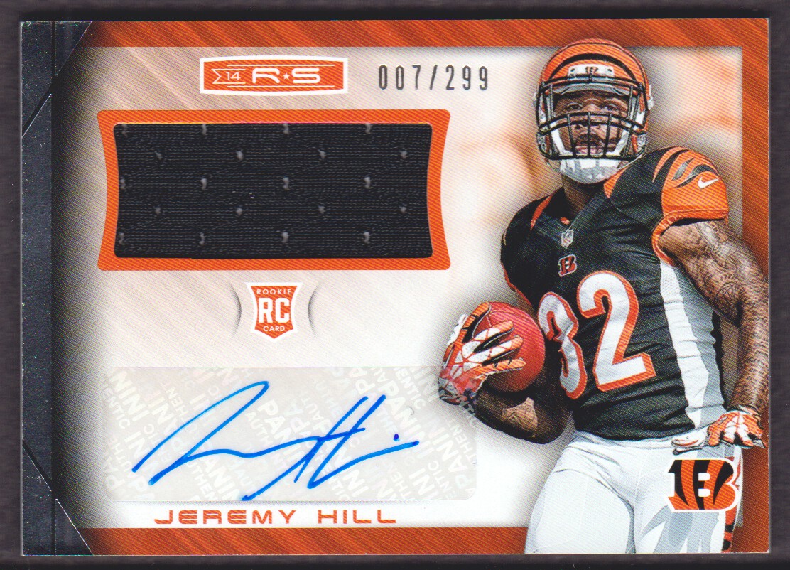 2014 Rookies and Stars Rookie Jersey Autographs #RMJH Jeremy Hill/299