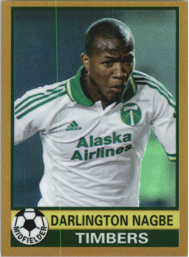2014 Topps Chrome MLS '76-77 Footballer Mini Gold Refractors #7677DN Darlington Nagbe
