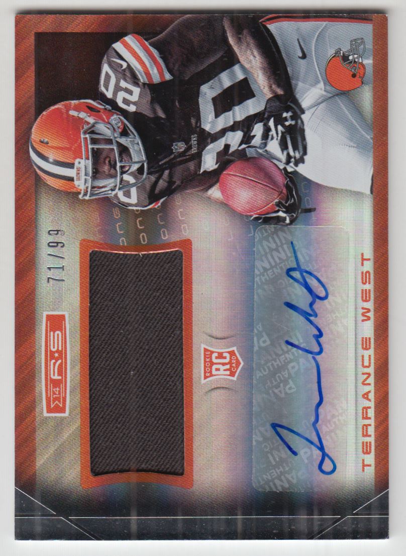 2014 Rookies and Stars Rookie Jersey Autographs Longevity Holofoil #RMTW Terrance West/99