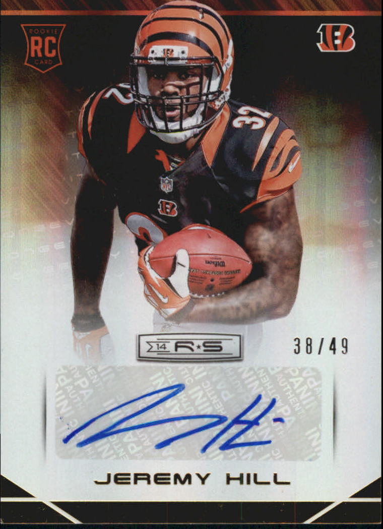 2014 Rookies and Stars Rookie Autographs Longevity Gold #150 Jeremy Hill/49