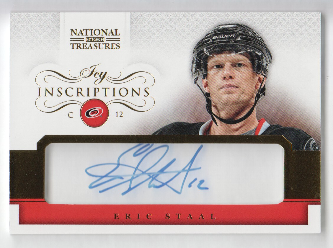 2013-14 Panini National Treasures Icy Inscriptions #11 Eric Staal