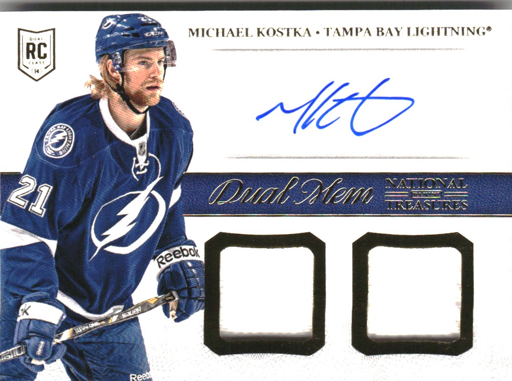 2013-14 Panini National Treasures Dual Memorabilia Autographs #9 Michael Kostka