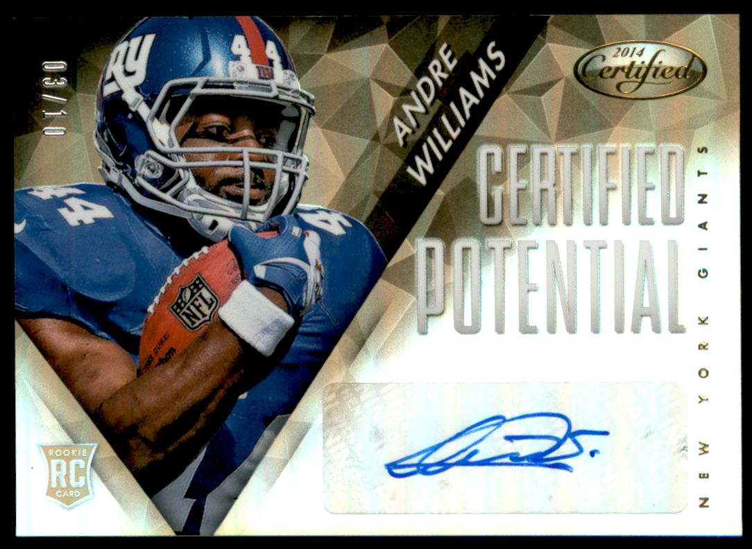 2014 Certified Potential Autographs Mirror Gold #PAW Andre Williams/10