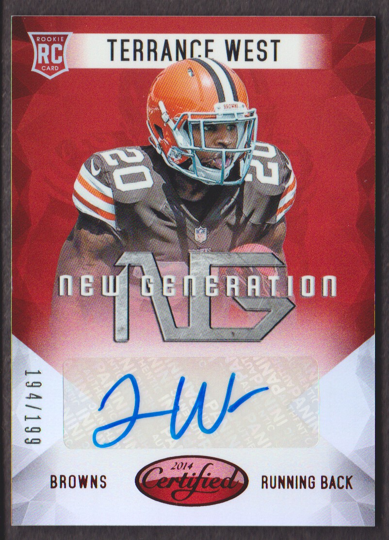 2014 Certified New Generation Autographs Mirror Red #27 Terrance West/199