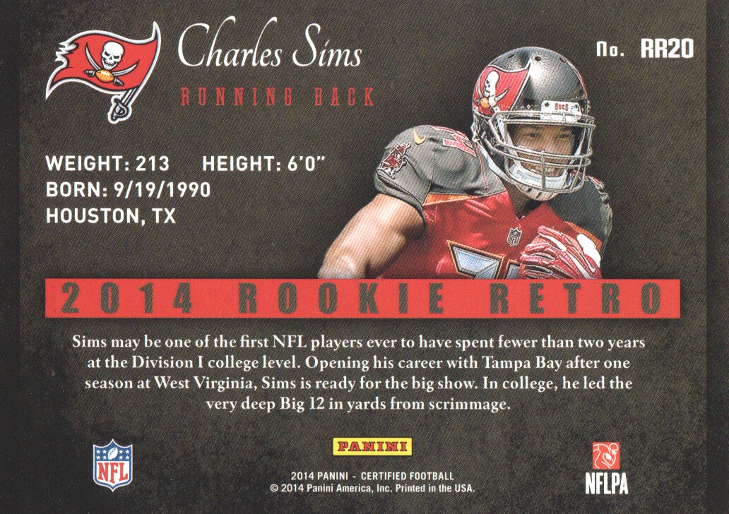 2014 Certified Rookie Retro #RR20 Charles Sims back image