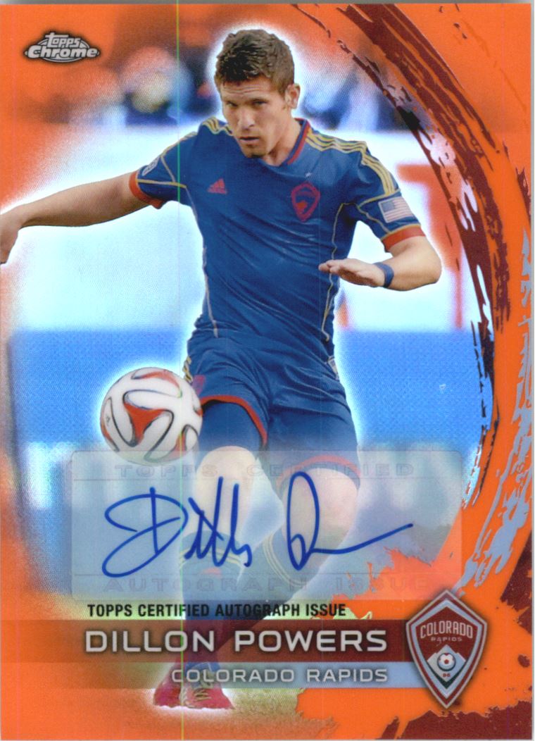 2014 Topps Chrome MLS Autographs Orange Refractors #47 Dillon Powers