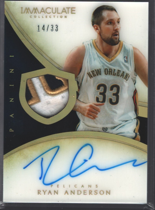 2013-14 Immaculate Collection Autographs Jersey Number #172 Ryan Anderson JSY AU/33