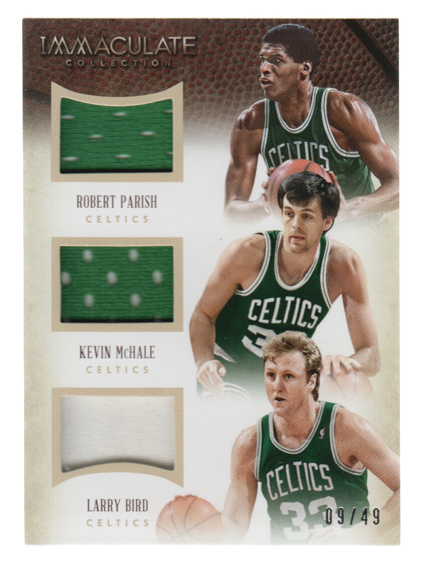 2013-14 Immaculate Collection Trios Materials #52 Larry Bird/Kevin McHale/Robert Parish/49