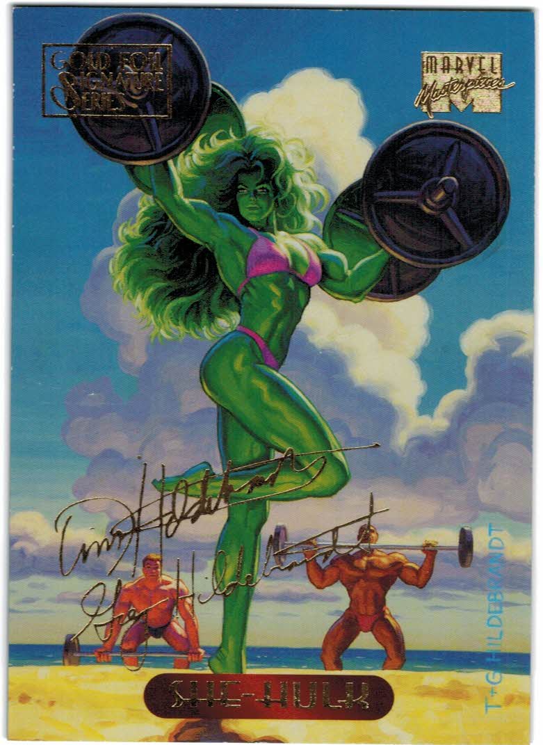 1994 Marvel Masterpieces Gold Signature #108 She-Hulk - NM-MT 1994 Marvel Masterpieces Gold Signature #108 She-Hulk - NM-MT