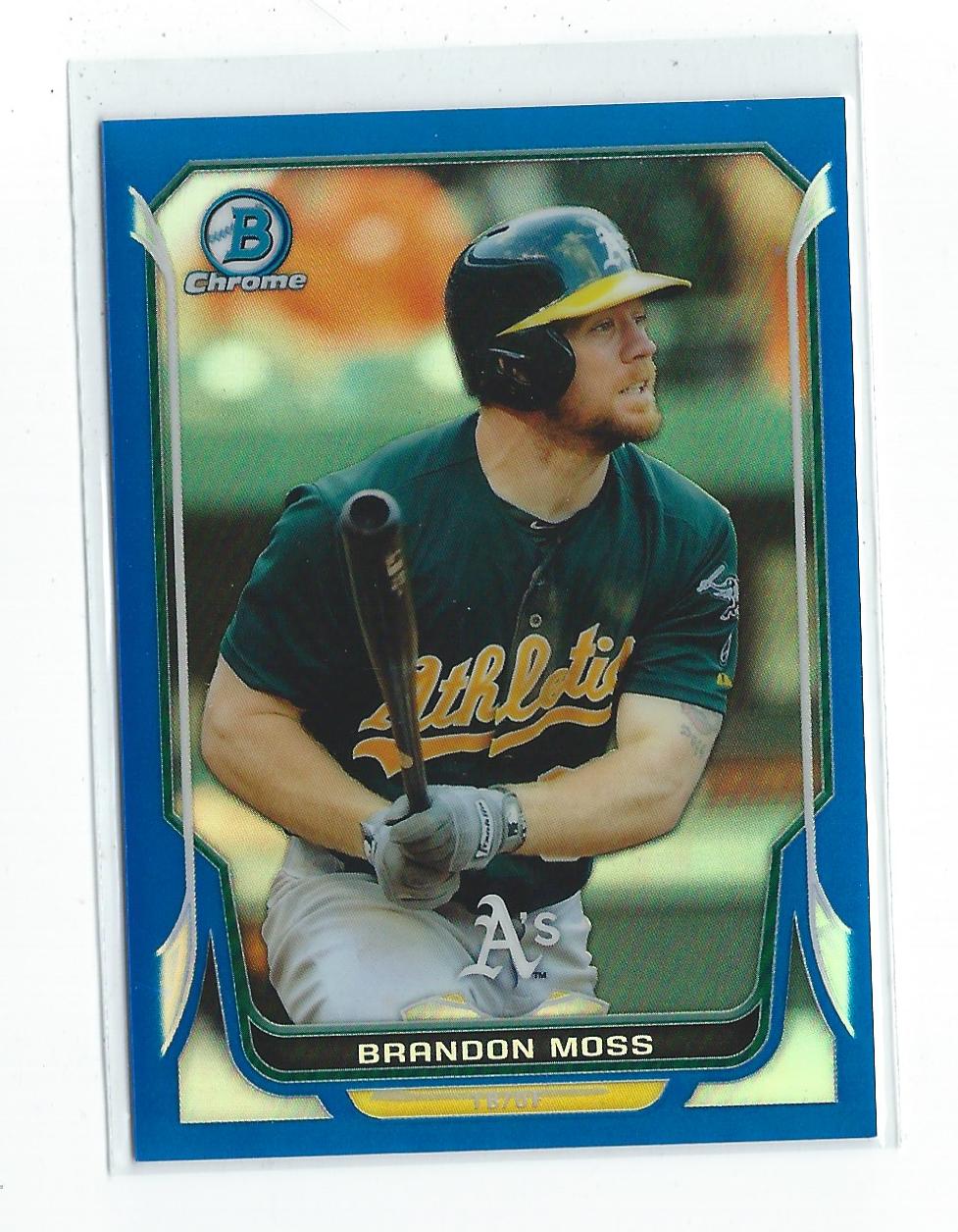 2014 Bowman Chrome Blue Refractors #204 Brandon Moss