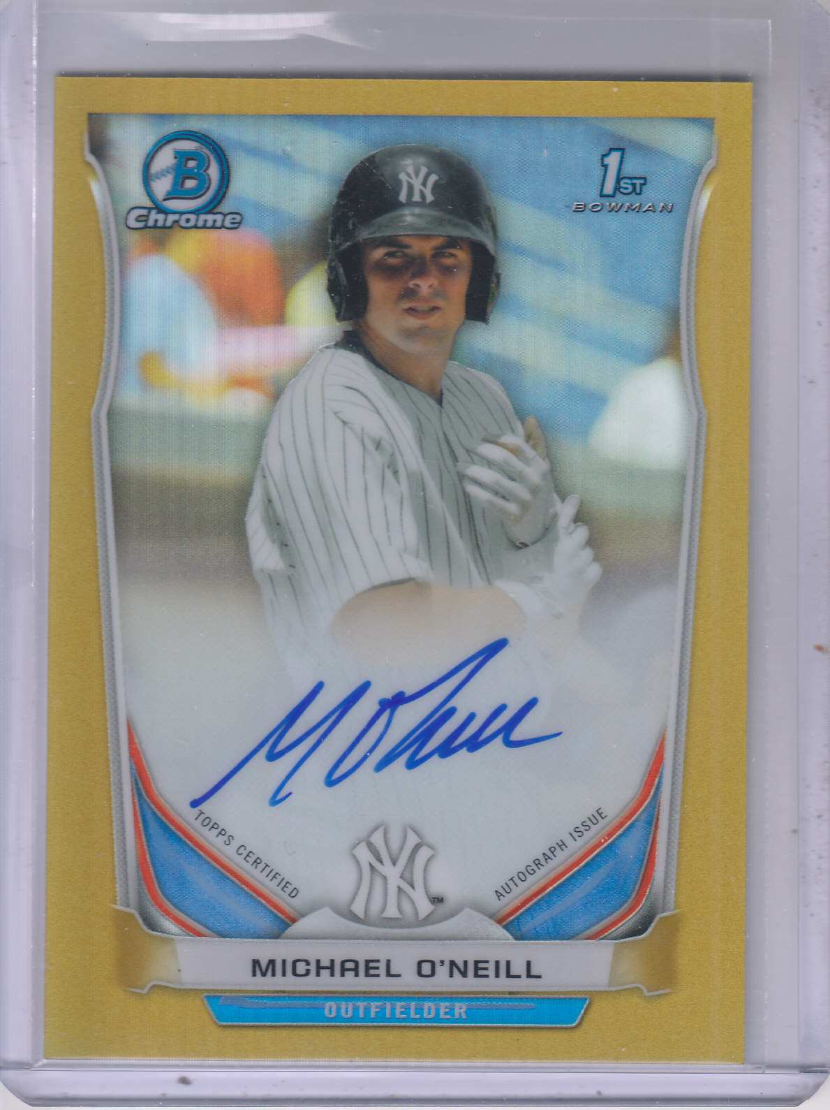 2014 Bowman Chrome Prospect Autographs Gold Refractors #BCAPMO Michael O'Neill