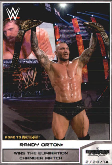 2014 Topps WWE Road to WrestleMania Black #80 Randy Orton Wins the Elimination Chamber Match