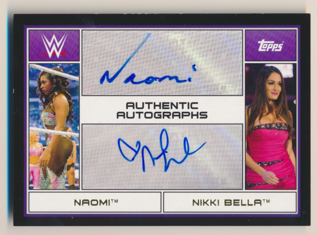 2014 Topps WWE Road to WrestleMania Dual Autographs #NNO Naomi/Nikki Bella
