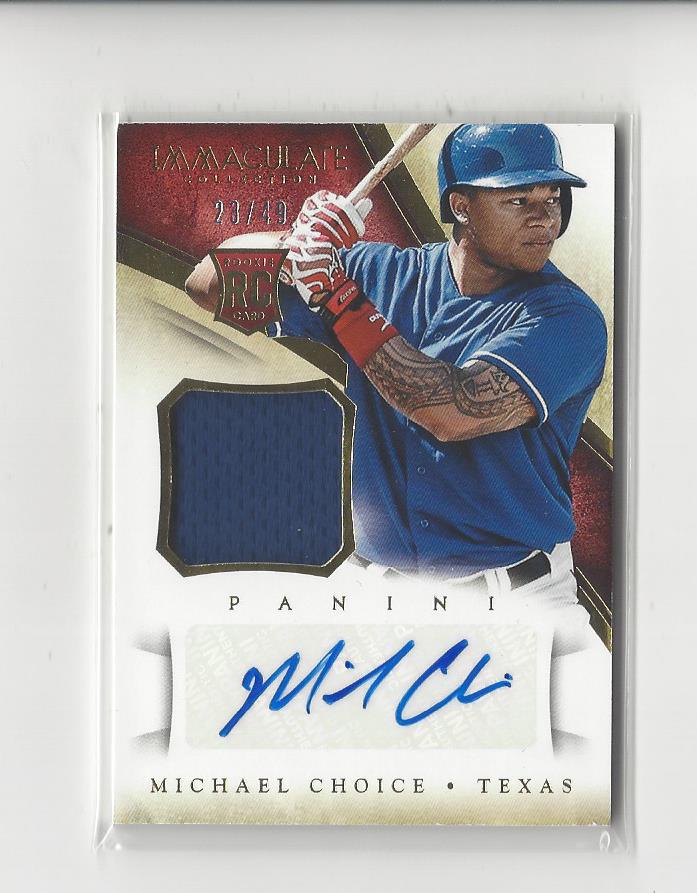 2014 Immaculate Collection #119 Michael Choice JSY AU/49