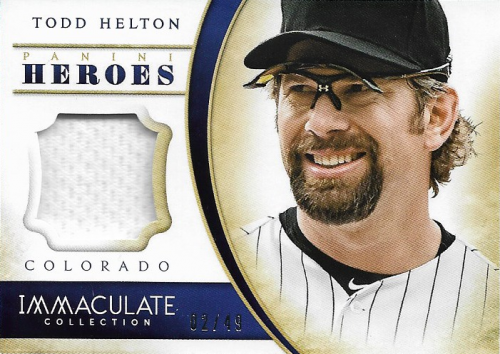 2014 Immaculate Collection Immaculate Heroes Materials #20 Todd Helton/49