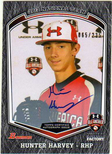 2012 Bowman Under Armour All-American Autographs #GG Hunter Harvey/235/Issued in 14 Bowman