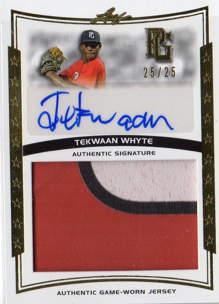 2014 Leaf Perfect Game Showcase Jersey Autographs Gold #JATW1 Tekwaan Whyte