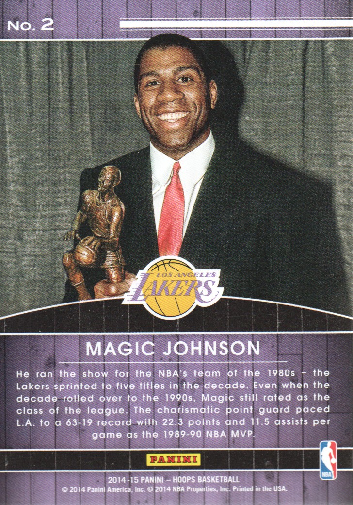 2014-15 Hoops High Honors #2 Magic Johnson back image