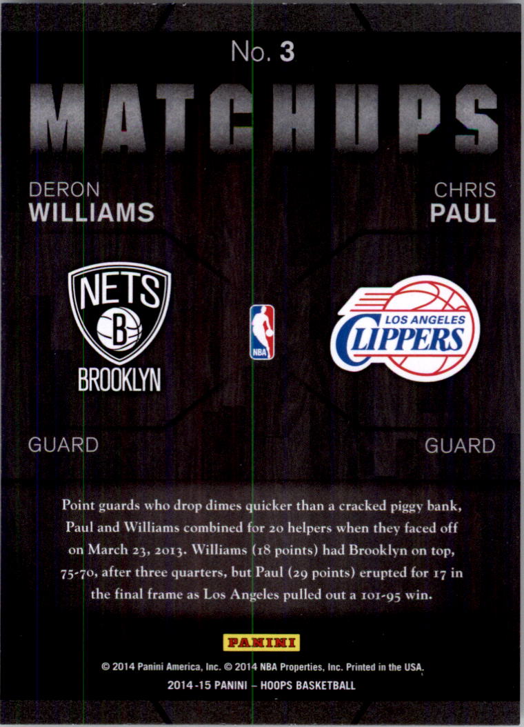 2014-15 Hoops Basketball Matchups YOU PICK - Picture 7 of 39