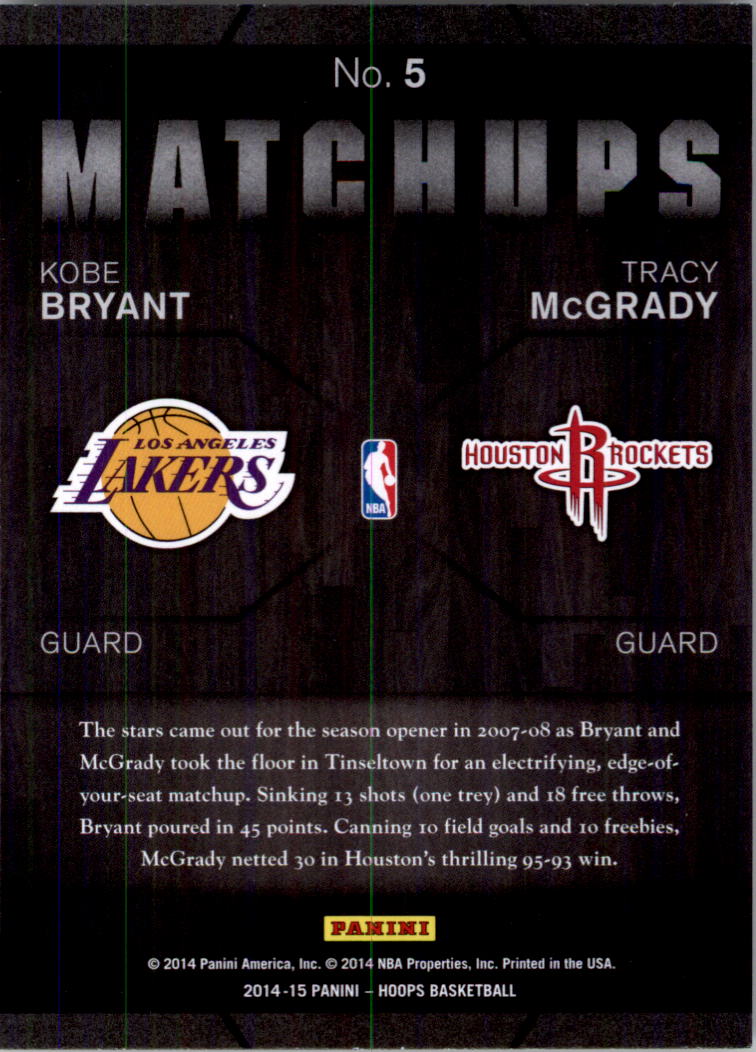 2014-15 Hoops Basketball Matchups YOU PICK - Picture 11 of 39