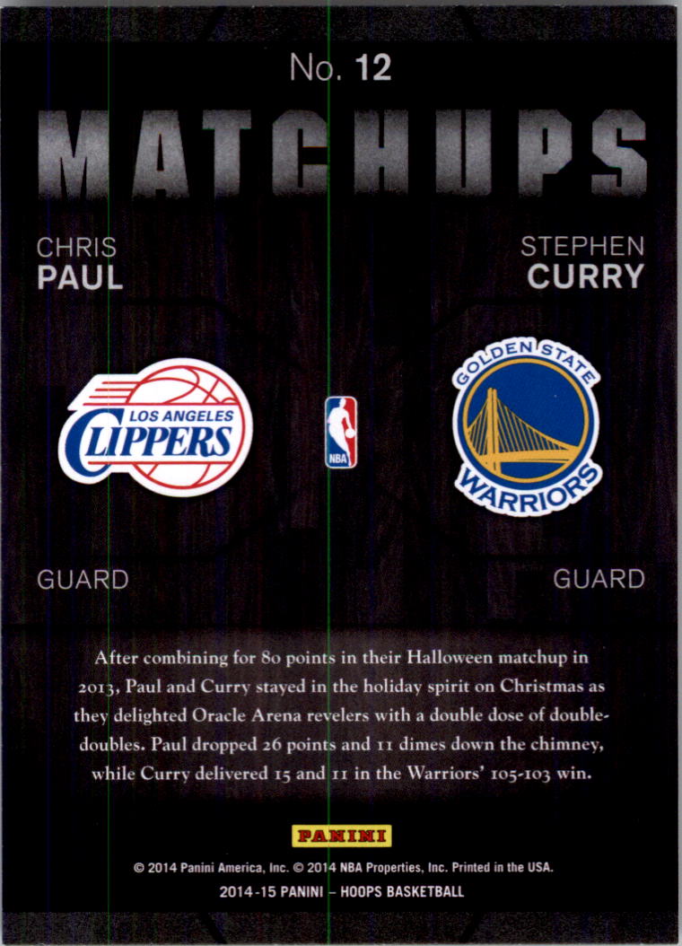 2014-15 Hoops Basketball Matchups YOU PICK - Picture 25 of 39