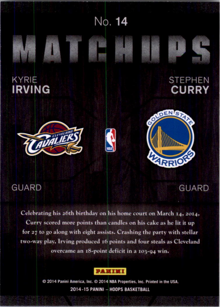 2014-15 Hoops Basketball Matchups YOU PICK - Picture 29 of 39
