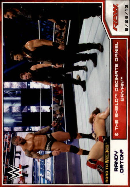 2014 Topps WWE Road to WrestleMania Purple #36 Randy Orton & The Shield Decimate Daniel Bryan
