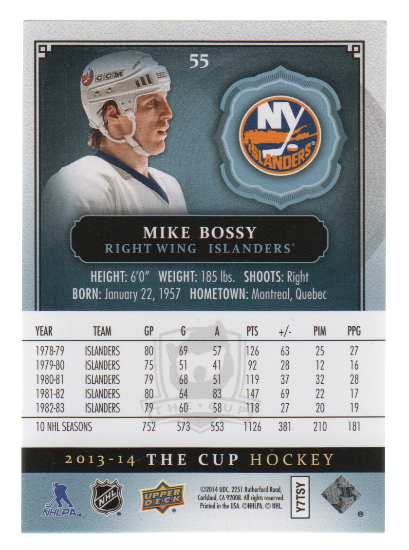 2013-14 The Cup #55 Mike Bossy back image
