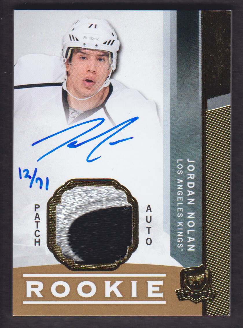 2012-13 The Cup Gold Rainbow #109 Jordan Nolan JSY AU/71/(inserted in 13-14 The Cup)