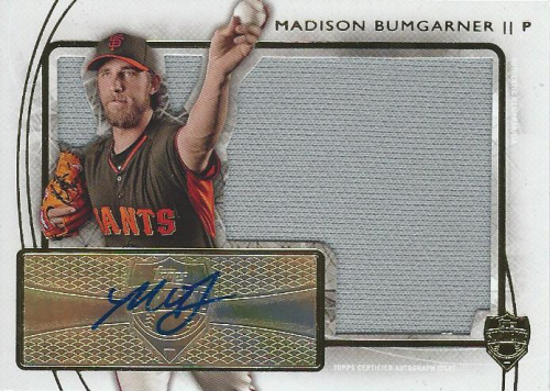 2014 Topps Supreme Supreme Scope Autograph Patches #SSCMB Madison Bumgarner
