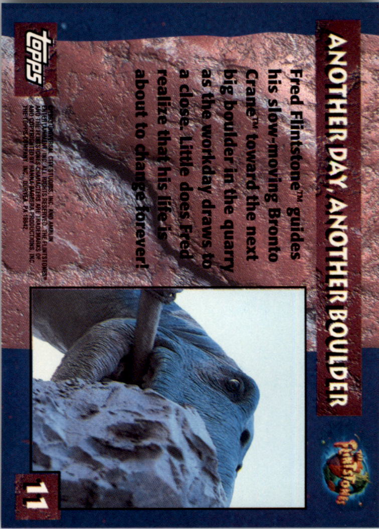 1993 Topps The Flintstones Movie #11 Another Day, Another Boulder back image