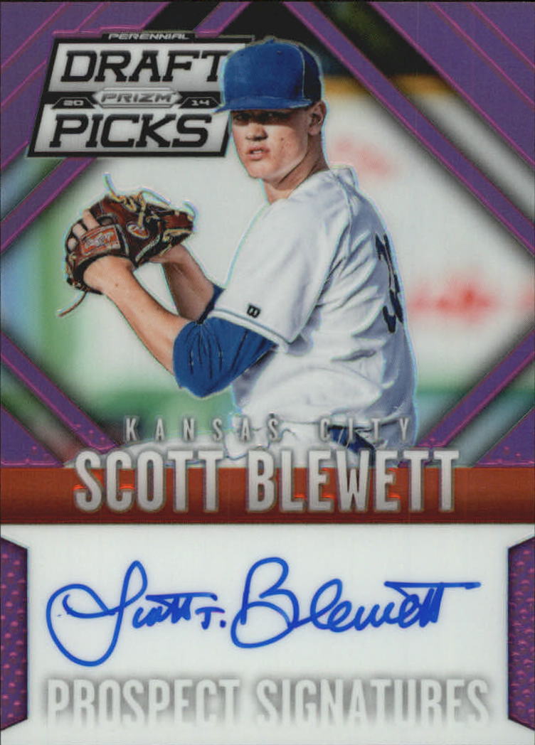 2014 Panini Prizm Perennial Draft Picks Prospect Signatures Prizms Purple #56 Scott Blewett