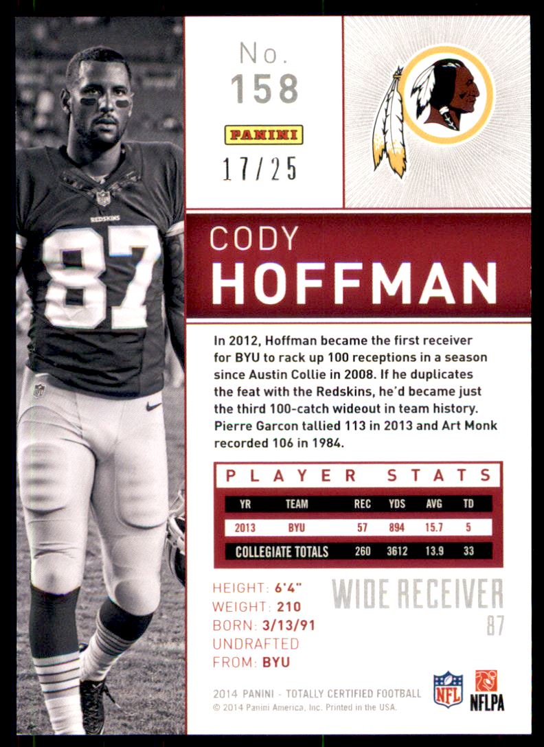 2014 Totally Certified Platinum Gold #158 Cody Hoffman