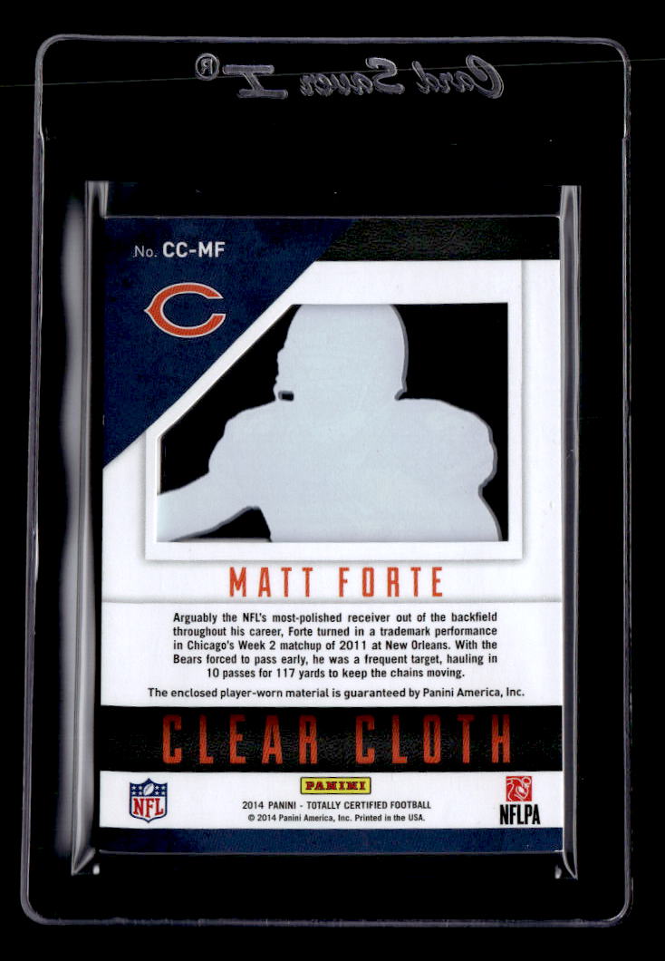 2014 Totally Certified Clear Cloth Prime Blue #CCMF Matt Forte/50 back image