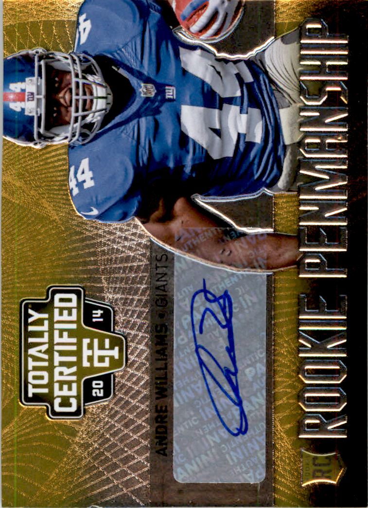 2014 Totally Certified Rookie Penmanship Gold #RPAW Andre Williams/10