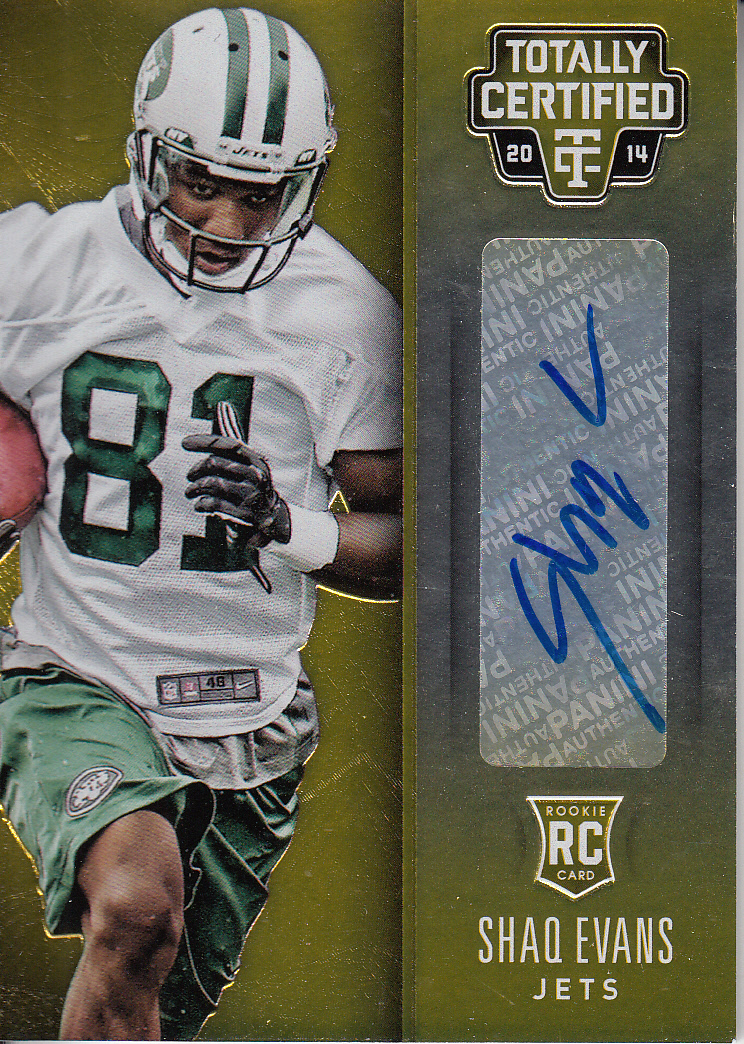 2014 Totally Certified Rookie Signatures Platinum Gold #137 Shaq Evans
