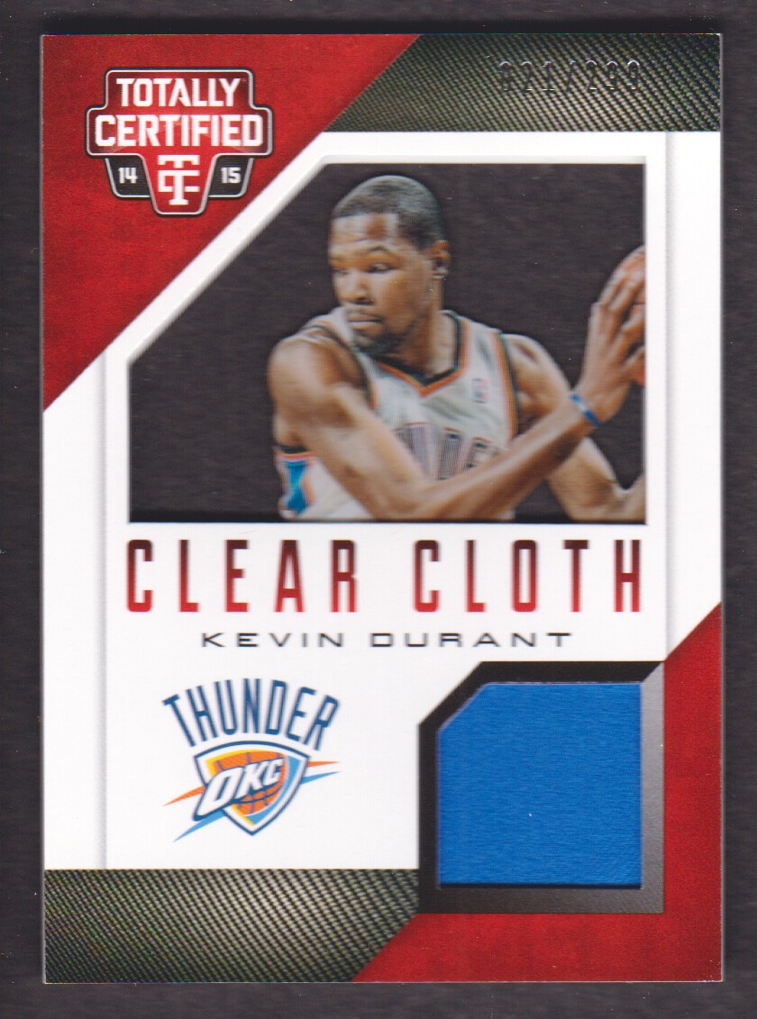 2014-15 Totally Certified Clear Cloth Jerseys Red #3 Kevin Durant/299