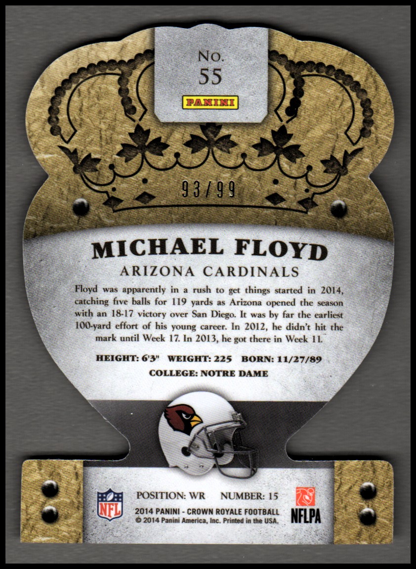 2014 Crown Royale Gold #55 Michael Floyd back image