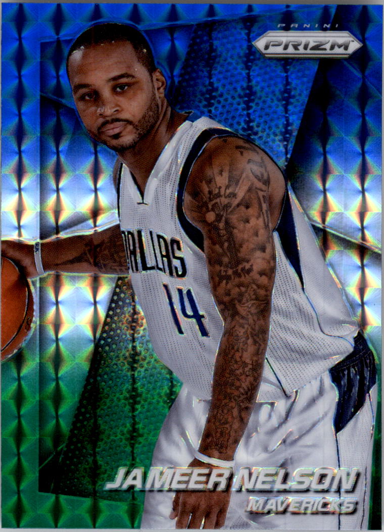 2014-15 Panini Prizm Prizms Blue and Green Mosaic #15 Jameer Nelson