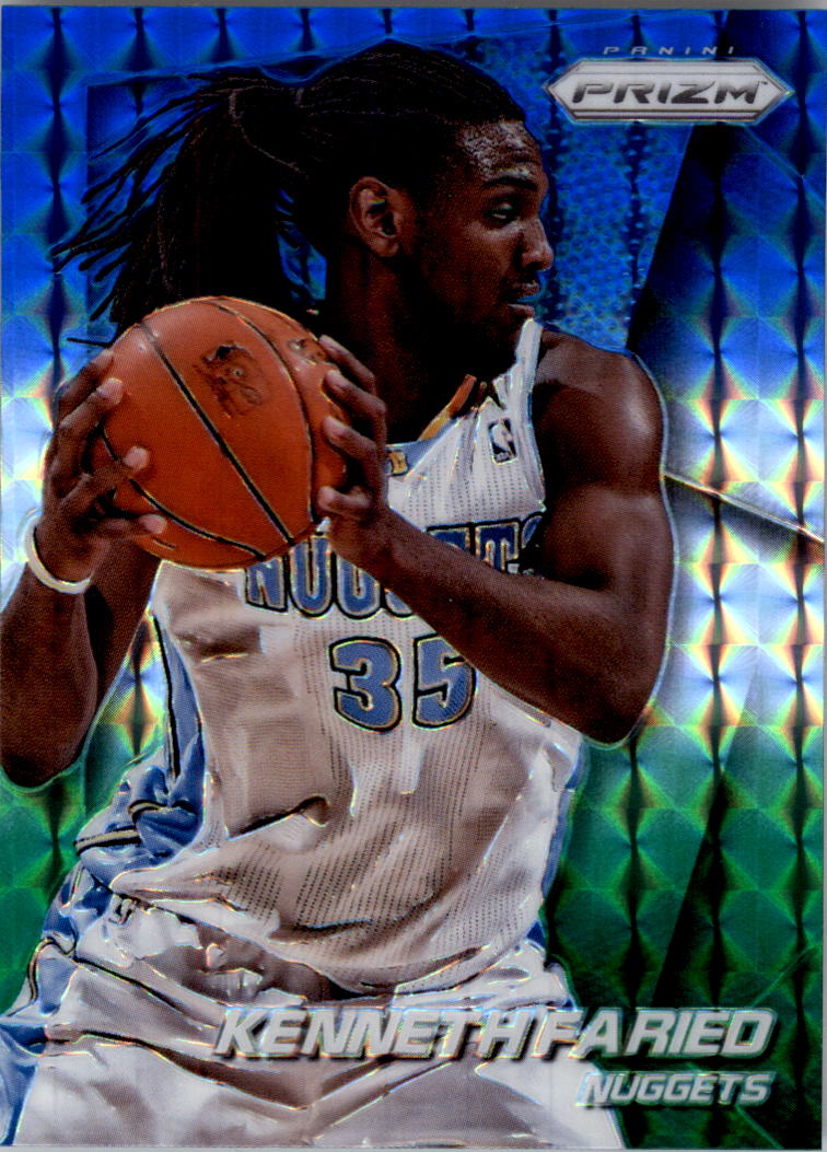 2014-15 Panini Prizm Prizms Blue and Green Mosaic #66 Kenneth Faried