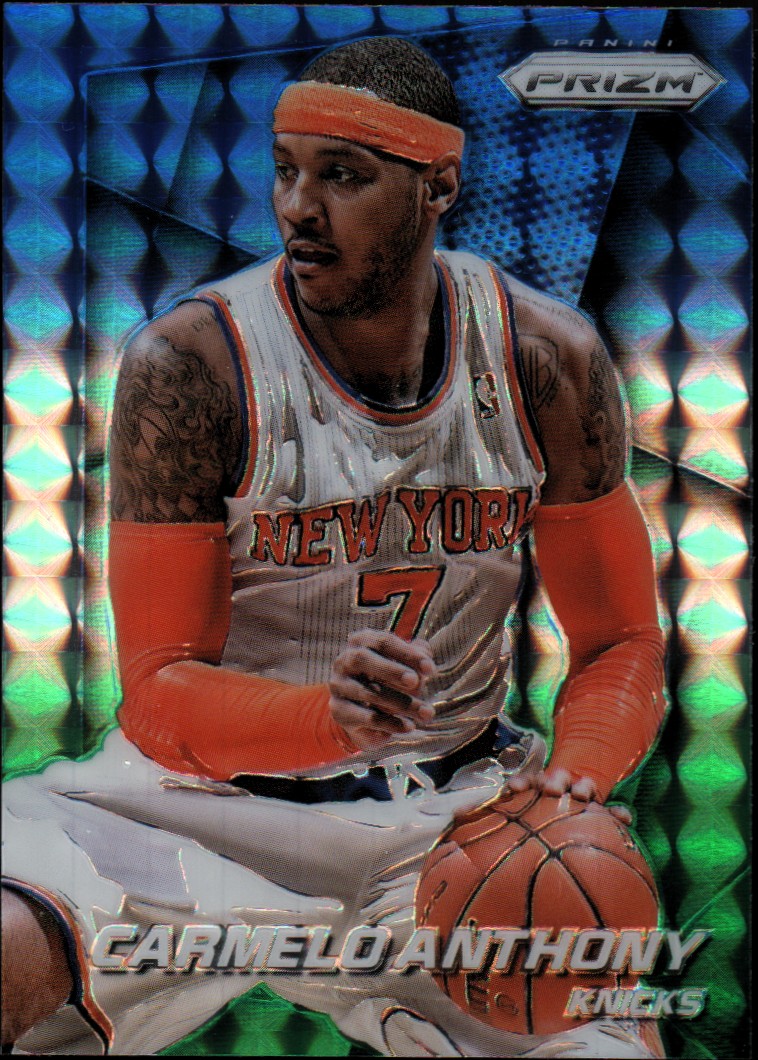 2014-15 Panini Prizm Prizms Blue and Green Mosaic #89 Carmelo Anthony