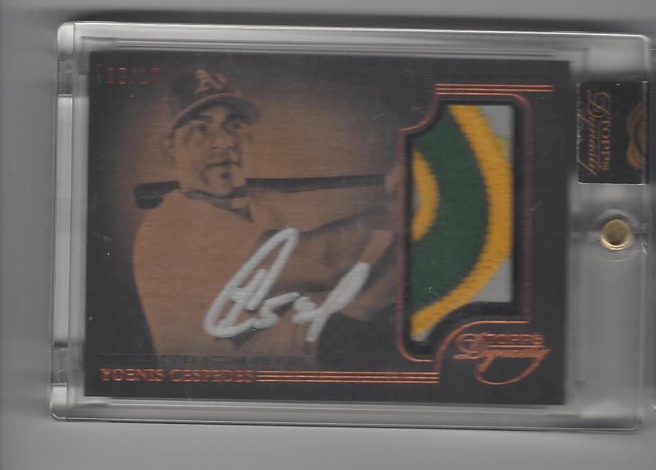 2014 Topps Dynasty Autograph Patches #APYC3 Yoenis Cespedes