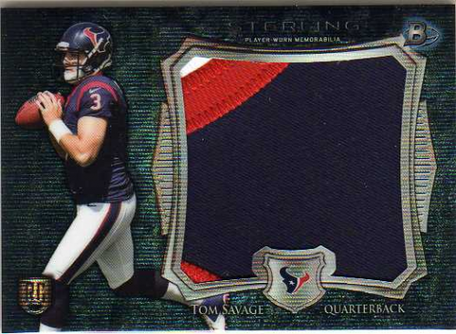 2014 Bowman Sterling Jumbo Rookie Patches Blue Wave Refractors #BSJRPTS Tom Savage
